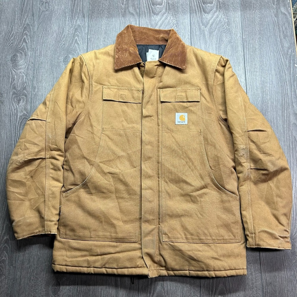 Vintage Carhartt Arctic Traditional Coat XL Brown Duck Canvas Quilt Lined Men 42